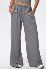 Women’s Drawstring Loose-Fit Athletic Wide-Leg Pants