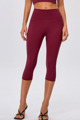 Women's No Front Seam Slim FIt Yoga Capri Leggings