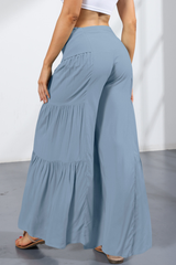 Women's vintage layered wide-leg pants