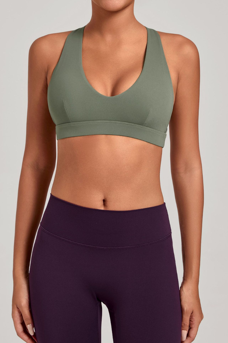 Women's Athletic Halterneck V-neck Cut Out Bra