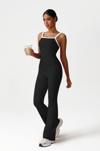 Women High-Waisted Bootcut Butt-Lifting Yoga Set: Vest + Flared Pants
