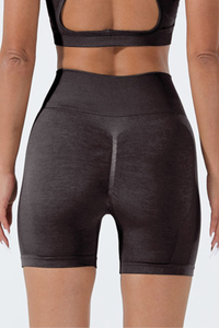 Women's Sports Pleated Buttocks Lift  Seamless Shorts