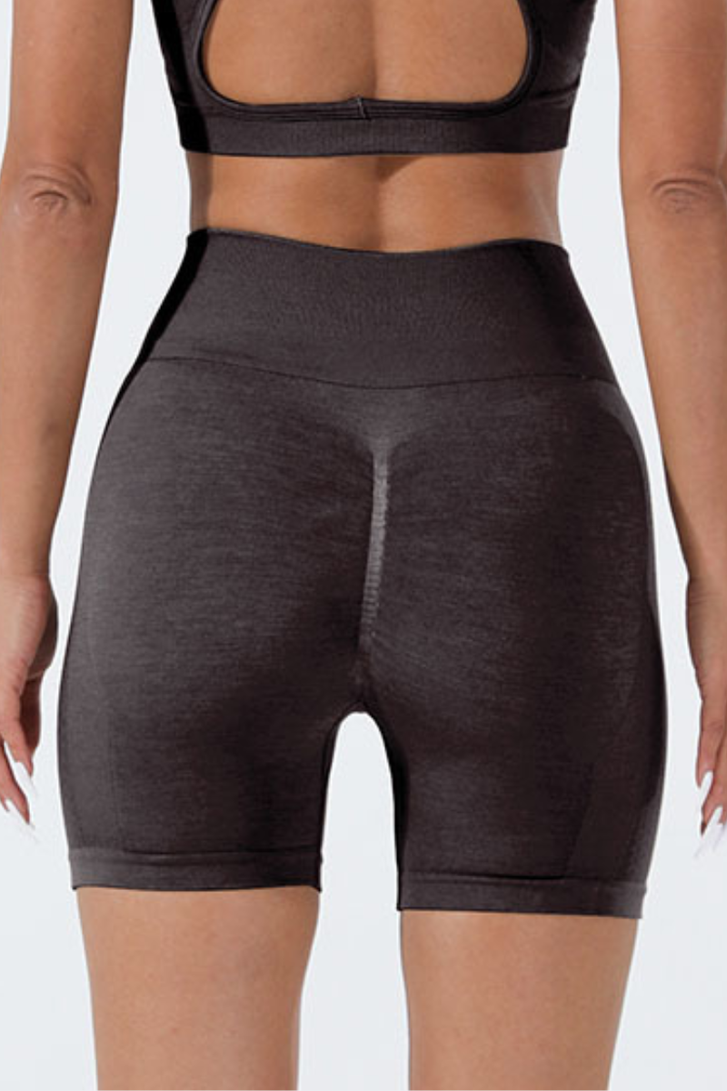 Women's Sports Pleated Buttocks Lift  Seamless Shorts