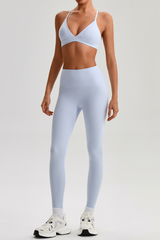 Women's Yoga Sets:Triangle Cup Bra & No Front Seam Leggings