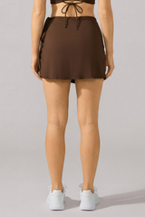 Women's Bare Feel Side Tie Wrap Sports Mini Skirt