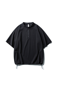 Unisex Lightweight Half Zip Stand Collar Quick Dry T-shirt