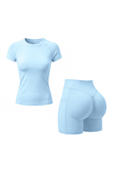 Women's Cropped T-shirt And High Waist Side Pocket Yoga Set