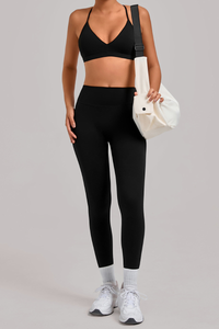 Women's Set:Triangle Cup Thin Straps Bra And High-Waist Leggings