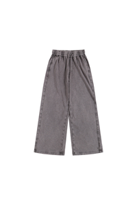 Unisex Fall Washed Adjustable Drawstring Hem Sweatpants