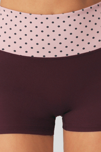 Women's Contrast Polka Dot Waistband High-Waisted Shorts