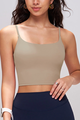 Women's Athletic Cross-back U-neck Solid Tank Top