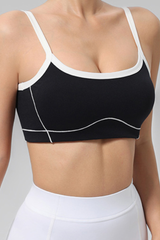 Women's high stretch U-neck sports bra.