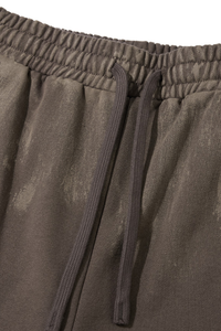 Distressed, worn-out straight-leg pants