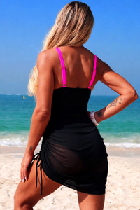 Women's Sweet Vaction Gradient Pleated Side Tie Bikini