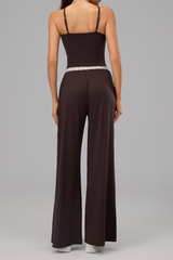 Women's Polka Dot Halter Tank Top And Wide Leg Pants Set