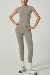 Women's Short Sleeve And Yoga Leggings Two-Piece Set