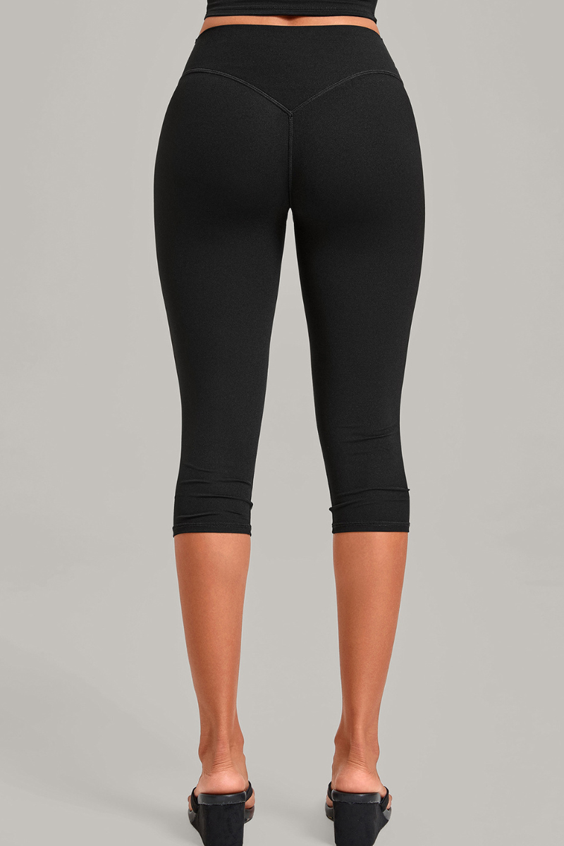 Women’s Mid-Rise Tummy Control Yoga Capri Leggings