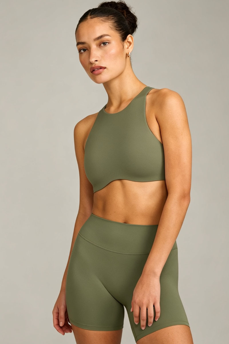 Women's Yoga Sets: Cutout Back Top and High Waist Shorts