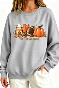 Women’s Fall Football Pumpkin Graphic Halloween Sweatshirt