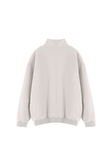 Unisex Fall Vintage Fleece Washed 1/4 Zip Mockneck Sweatshirt