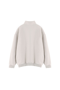 Unisex Fall Vintage Fleece Washed 1/4 Zip Mockneck Sweatshirt
