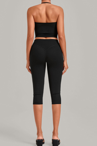 Women’s Halter Tank & Capri Leggings 2-Piece Yoga Set