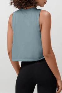 Women's Lightweight Crew Neck High Side Slit Loose Tank Top