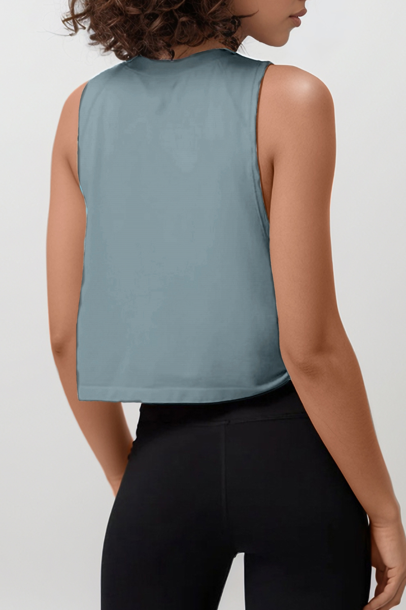 Women's Lightweight Crew Neck High Side Slit Loose Tank Top