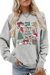 Women's Fall Merry Christmas Graphic Pullover