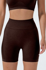 Women's Sports Pleated Buttocks Lift  Seamless Shorts