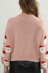 Women's Fall/Winter Christmas Santa Knit Cropped Sweater