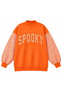 Women's Fall Christmas Letter Embroidery Mockneck Sweatshirt