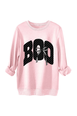 Women's Fall Boo Graphic Polka Dot Print Halloween Pullover