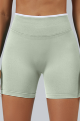 Women's Color Contrast Trim Seamless 3 Inch Yoga Shorts