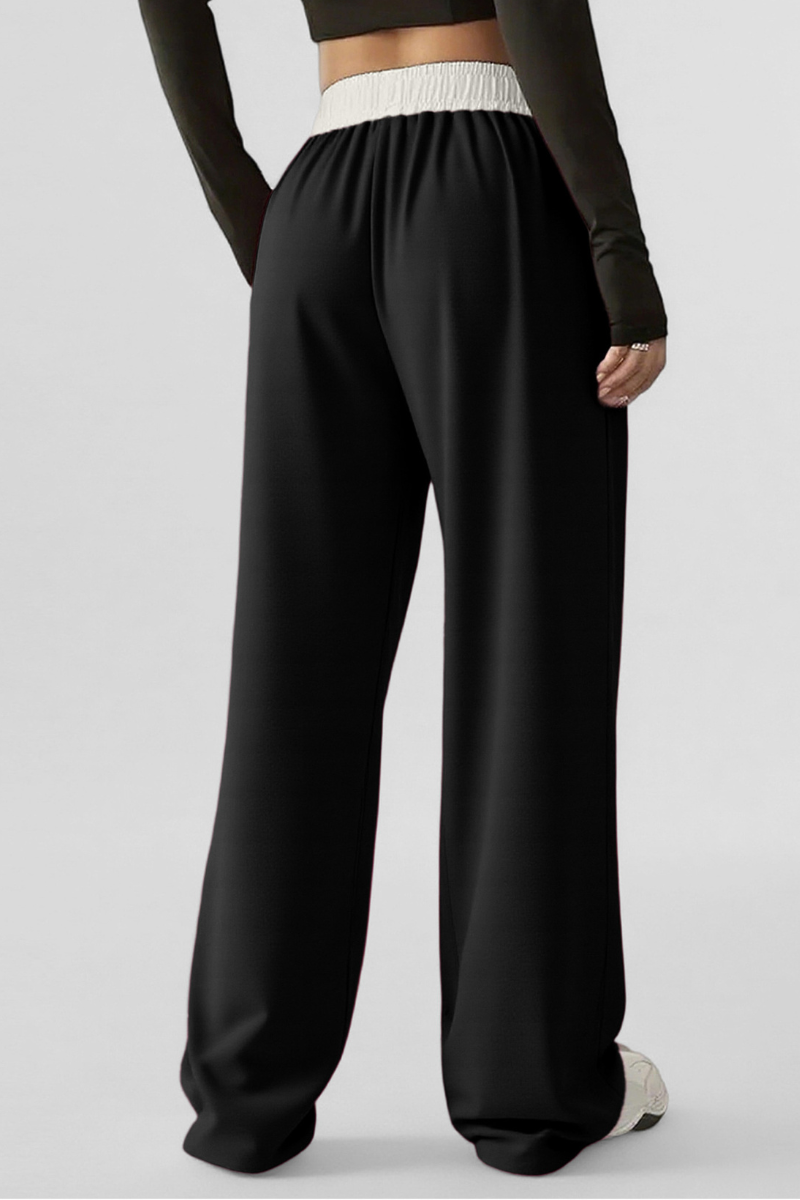 Women's Color-Blocked Drawstring Casual Pants