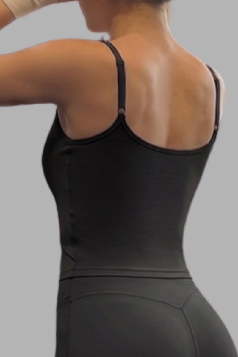 Women's Square Neck Thin Strap Sports Cami Tank Top