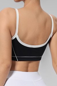 Women's high stretch U-neck sports bra.