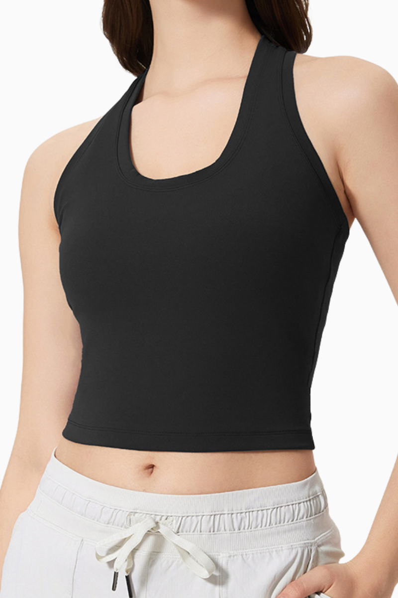 WomensU-Neck Racerback Cropped Workout Tank