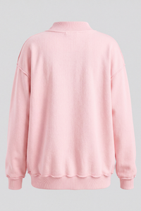 Women's Fall Drop Shoulder Loose Fleece Mock Neck Sweatshirt