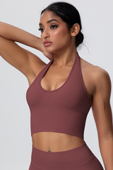 Women's Seamless Halter Backless Sports Tank Top