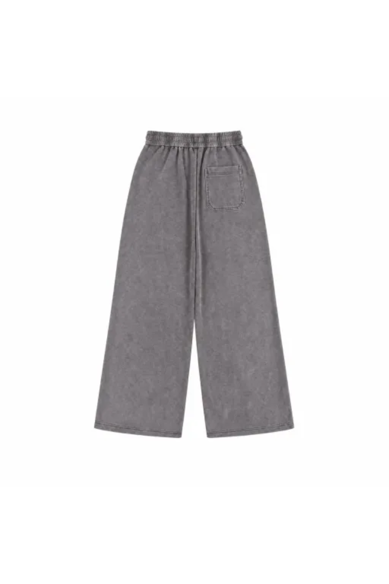 Unisex Fall Washed Adjustable Drawstring Hem Sweatpants