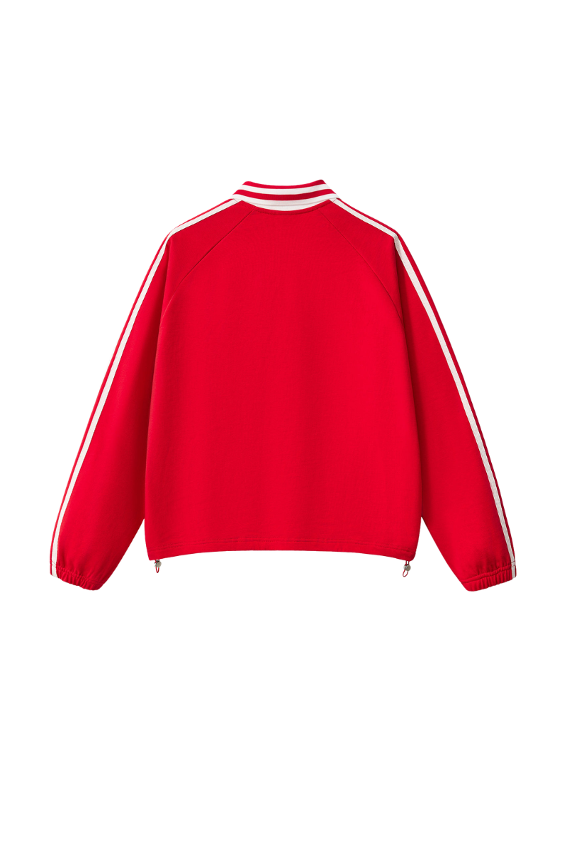 Unisex Preppy Fall 100% Cotton Side Striped Trim Sweatshirt