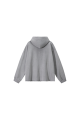 Men's Fall Winter 100% Cotton Washed Frayed Hem Hoodie