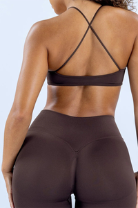 Seamless sling-style yoga bra