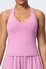 Women’s V-Neck Halter Open-Back Sports Tank