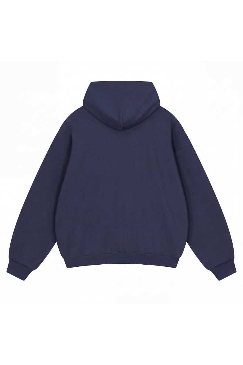 Unisex Fall Relaxed Drop Shoulder Full Zip Hooded Jacket