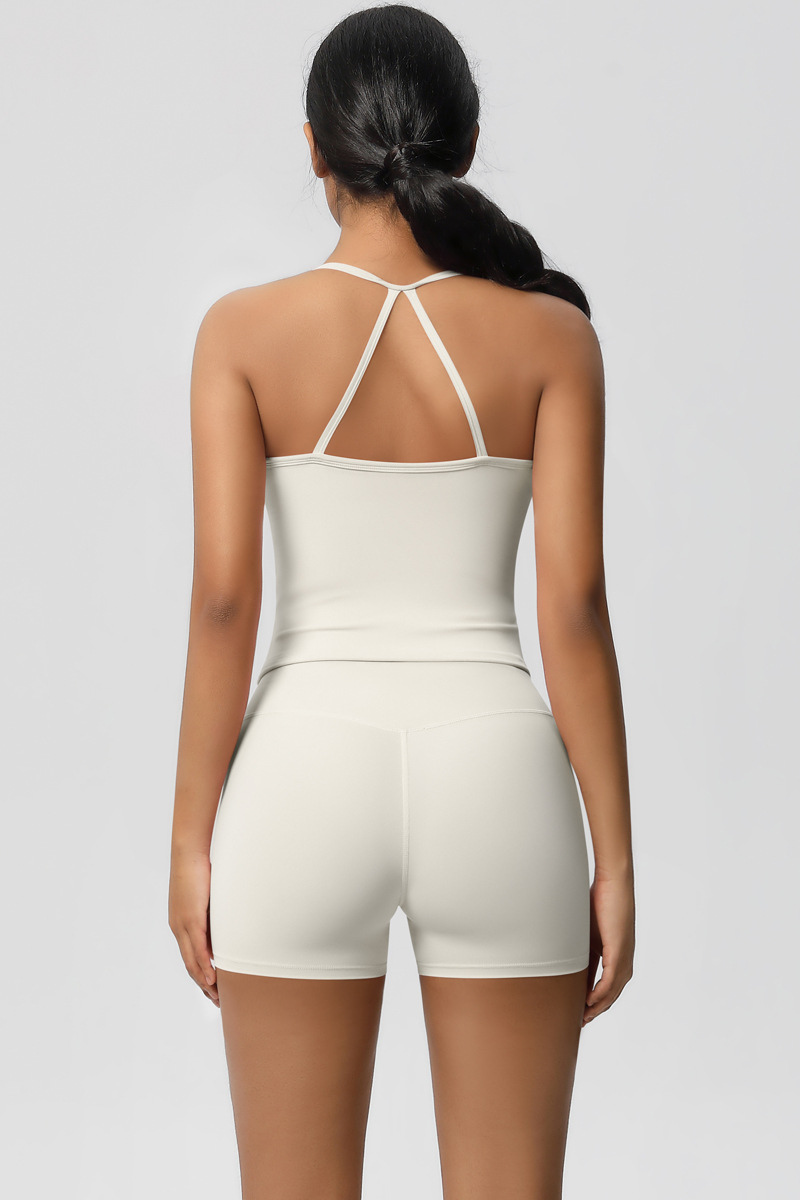 Women Workout Set: Quick Dry Sports Bra + High Waist Shorts