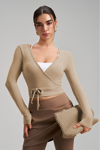 Women's Athletic One-piece Strap Long Sleeves Yoga Top