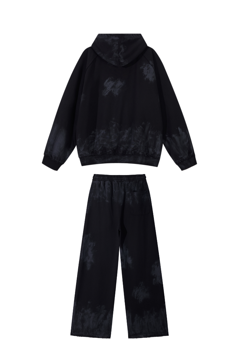 Women's Vintage Fall Set: Washed Hoodie & Wide-Leg Sweatpant