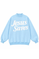 Women's Fall Oversized Letter Print Mockneck Sweatshirt